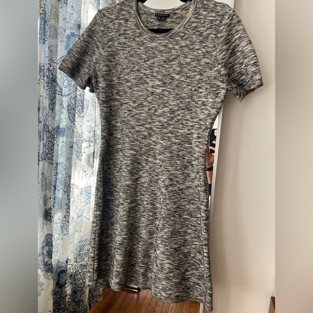 Theory Gray Heather Sweater Dress
